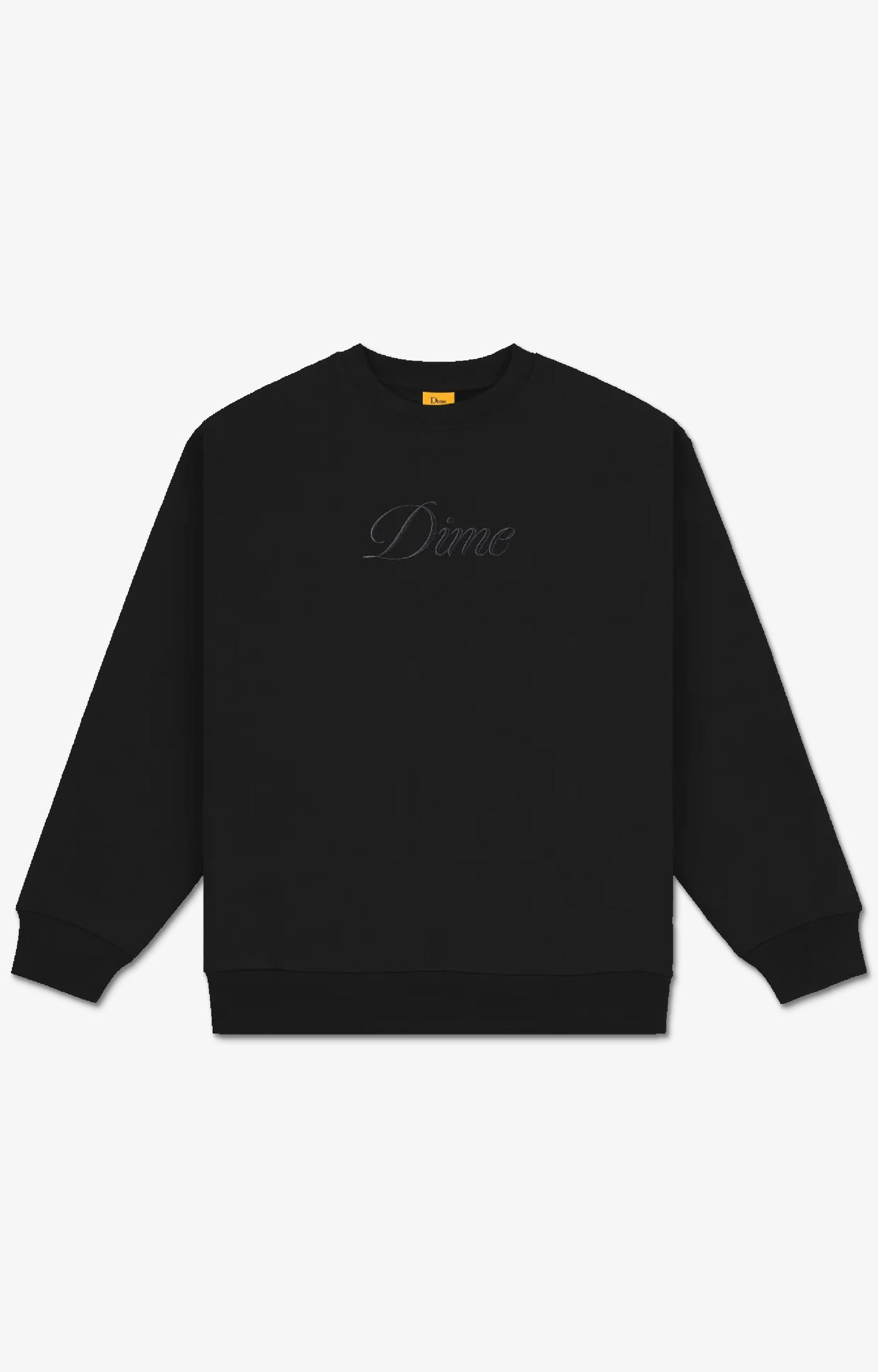 Dime Cursive Logo Crewneck Sweatshirts Black