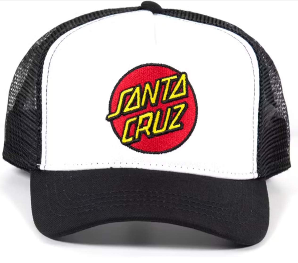 Santa Cruz Classic Dot Youth Trucker Cap Headwear White