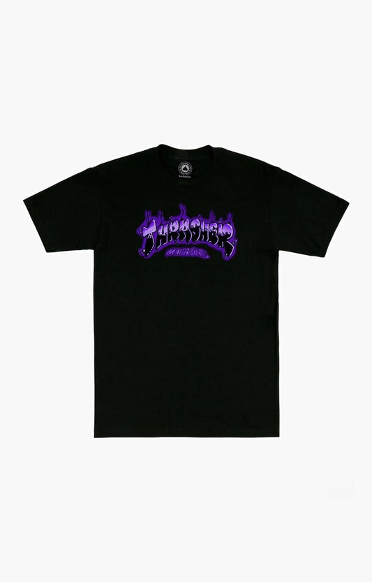 Thrasher Airbrush Youth T-Shirt, Black/Purple