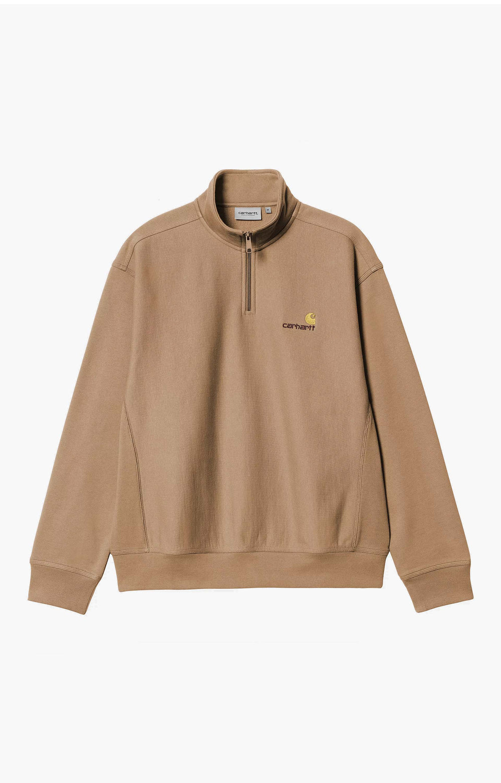 Carhartt WIP Half Zip American Script Sweatshirt, Peanut