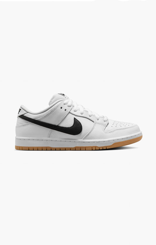 Nike SB Dunk Low Pro Skate Shoe, White/Black/Gum