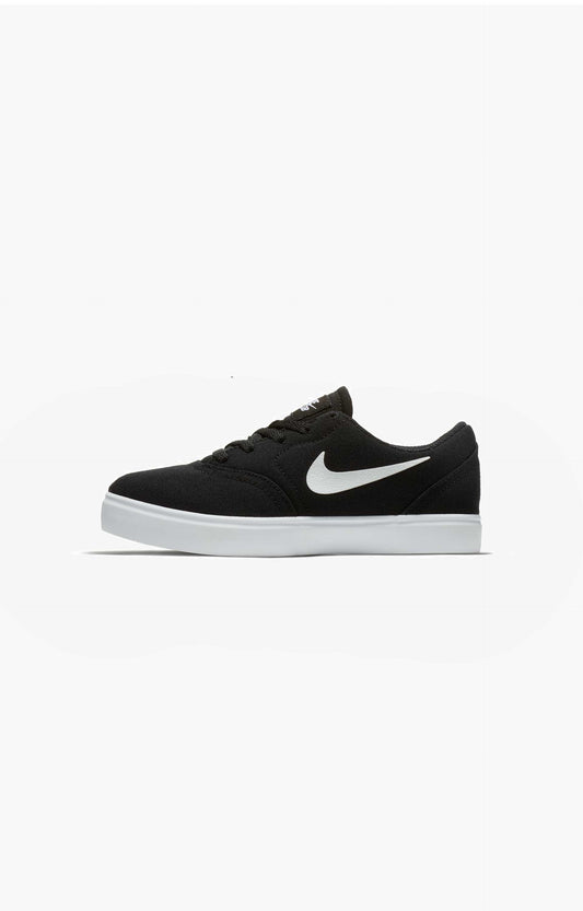 Nike SB Check Canvas Youth Skate Shoe, Black/White