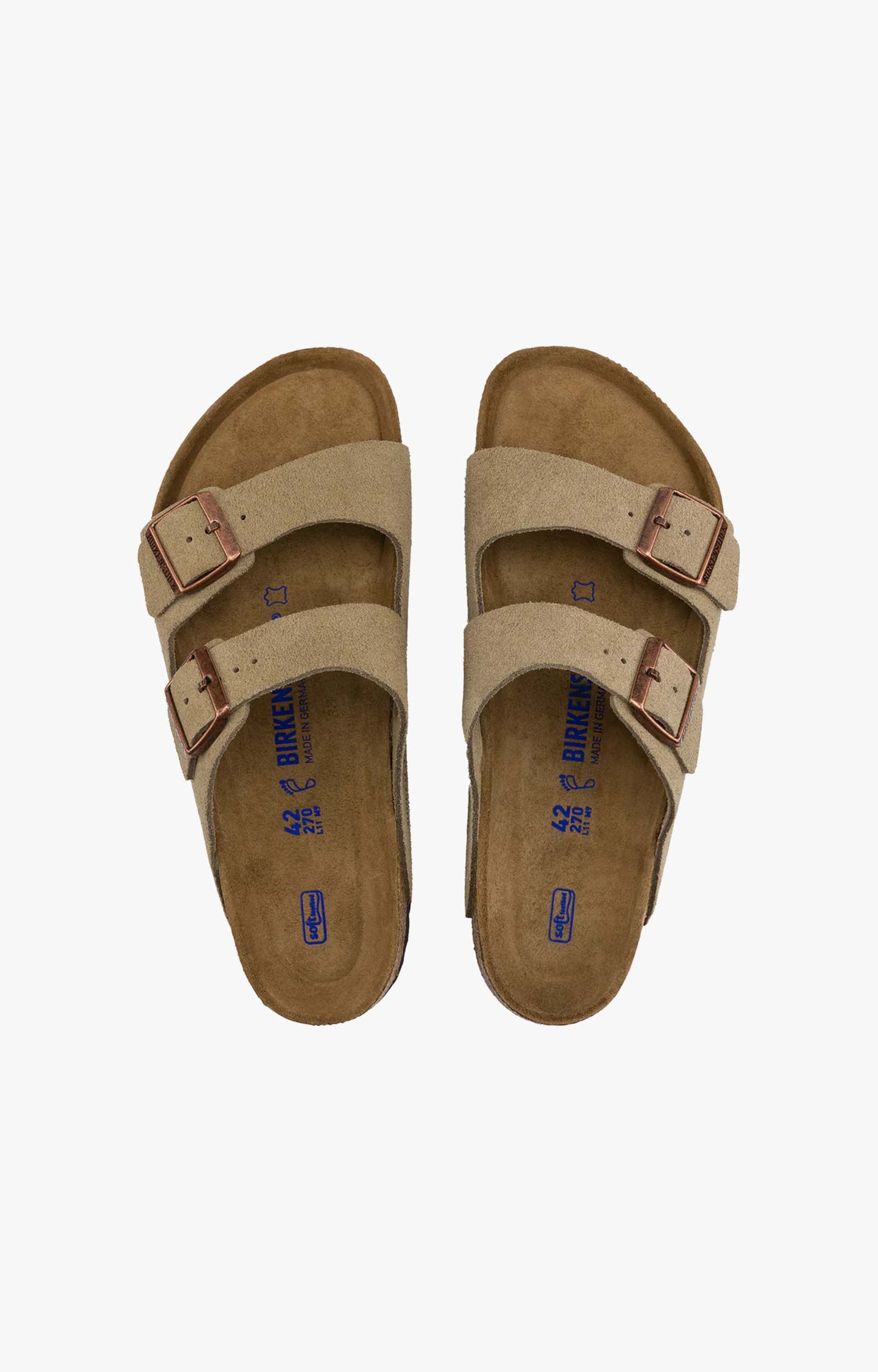 Birkenstock Arizona Soft Footbed Suede Leather Sandals, Taupe