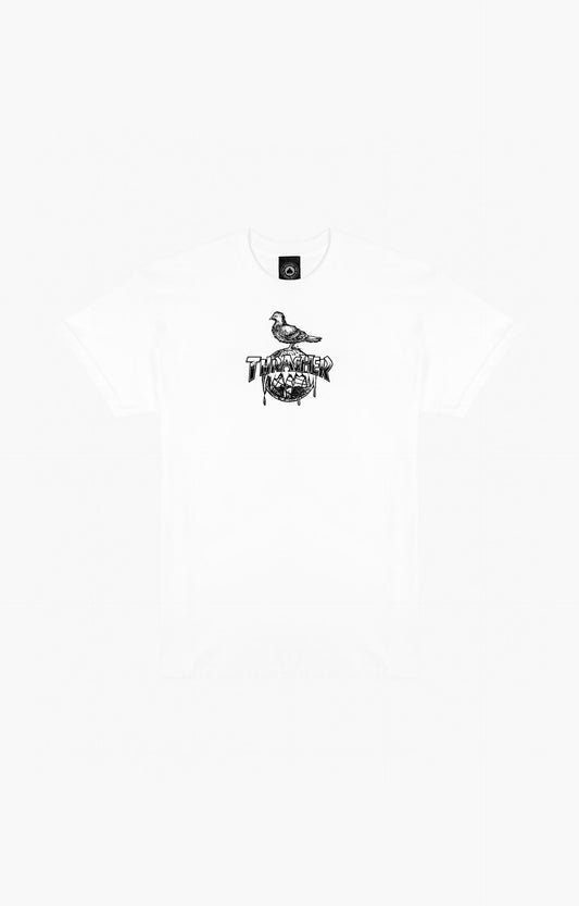Thrasher x Anti Hero Cover The Earth T-Shirt, White