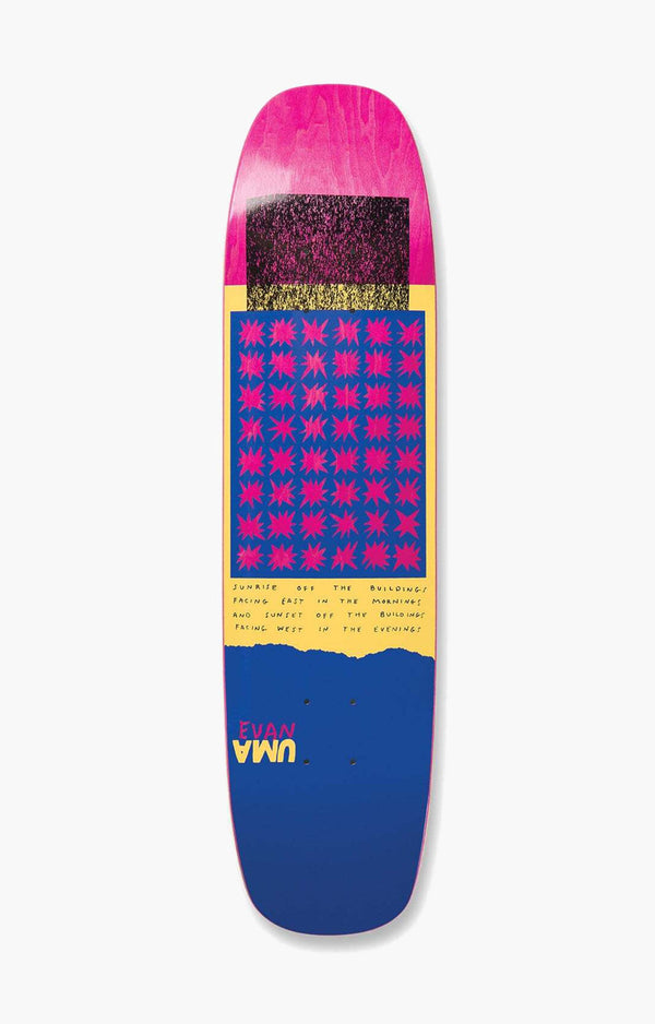 Uma Evan Sunrise Skateboard Deck, 7.625"