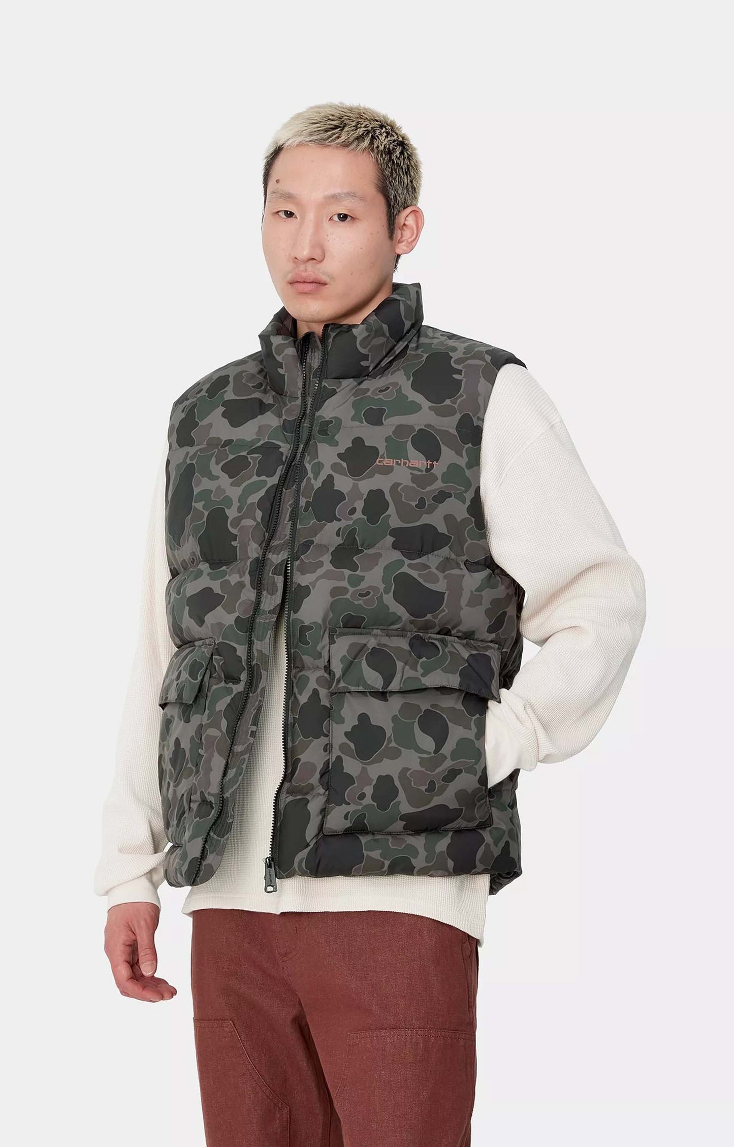 Carhartt WIP Springfield Vest, Camo Duck, Grey/Hamilton Brown