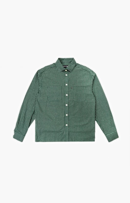 Pass~Port Workers Check Long-Sleeve Shirt, Green