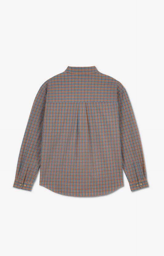 Polar Skate Co Mitchell Longsleeve Shirt, Blue/Rust