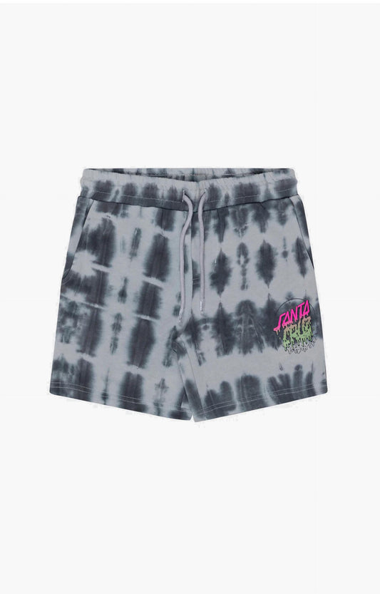 Santa Cruz Rad Dot Hollow Youth Track Short, Black Tie Dye