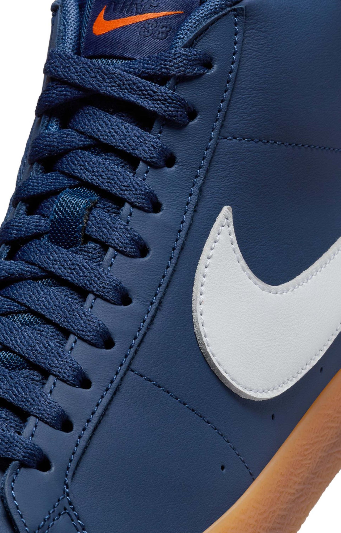 Nike SB Blazer Mid Shoe, Navy/Gum