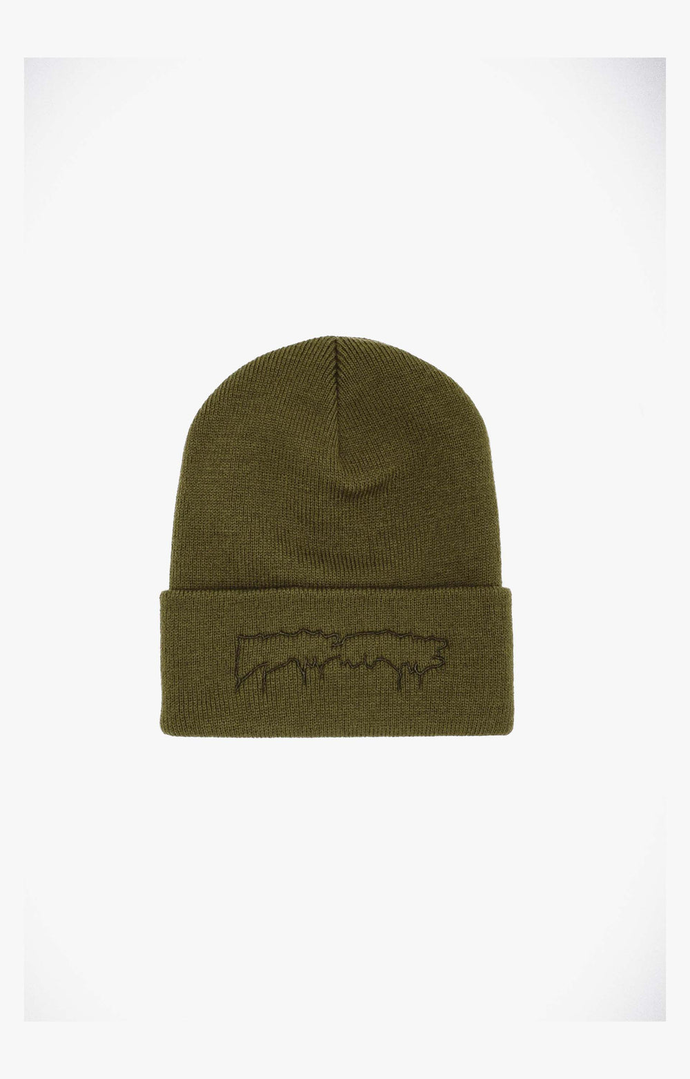 Fucking Awesome Drip Embroidered Beanie Headwear, Olive