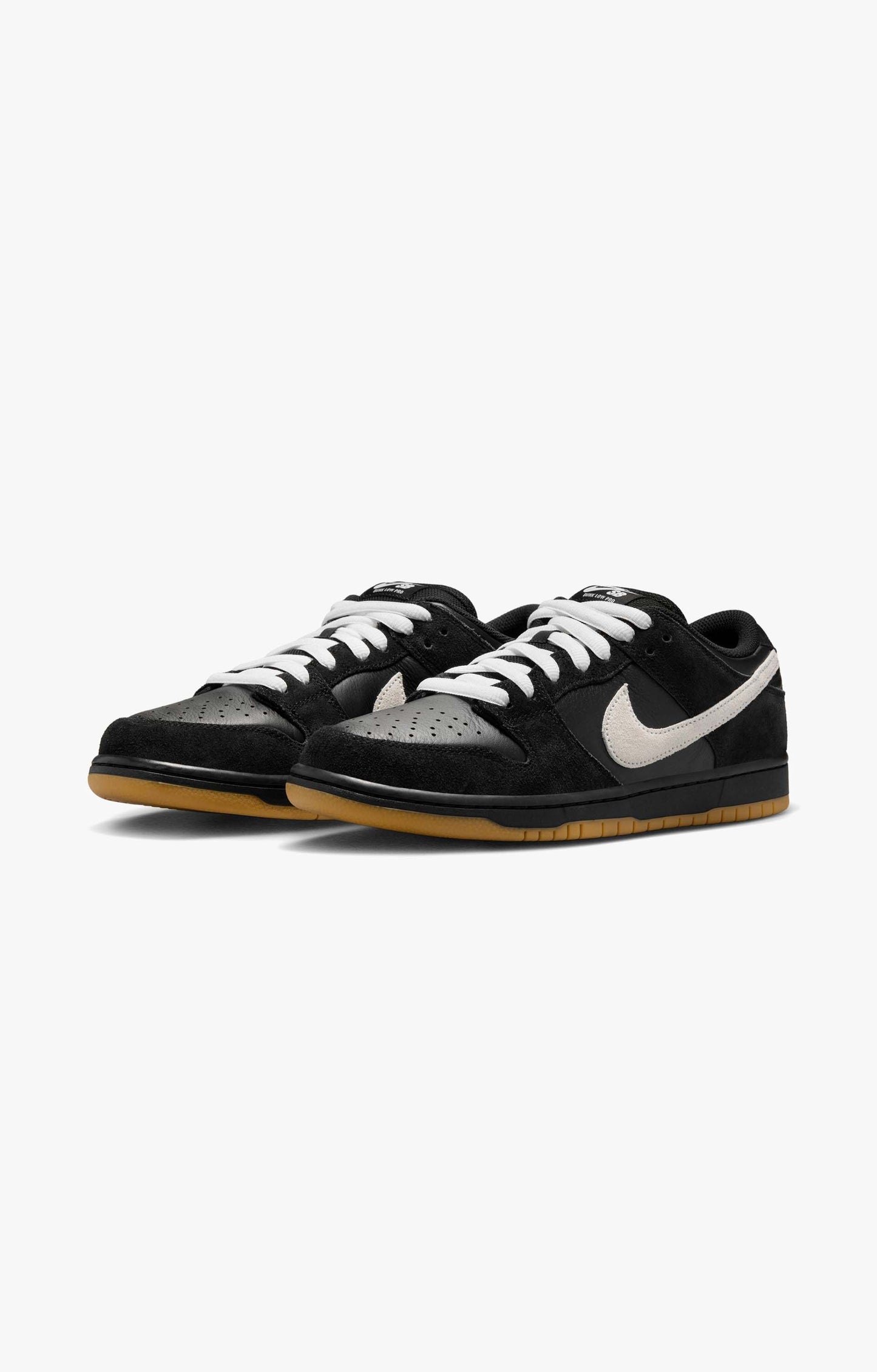 Nike SB Dunk Low Pro Shoe, Black/White/Gum/Light Brown