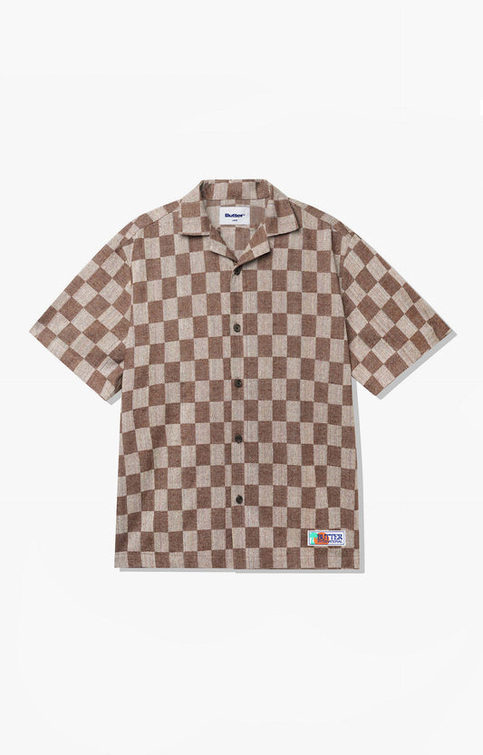 Butter Goods Checker Vacation Shirt, Chocolate