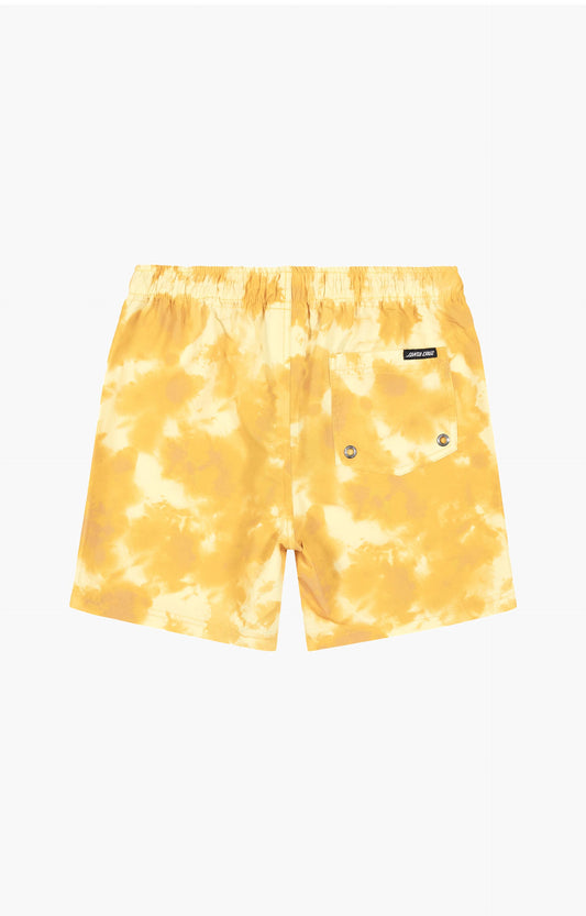 Santa Cruz Bold Ring Dot Youth Boardshort, Yellow Tie Dye