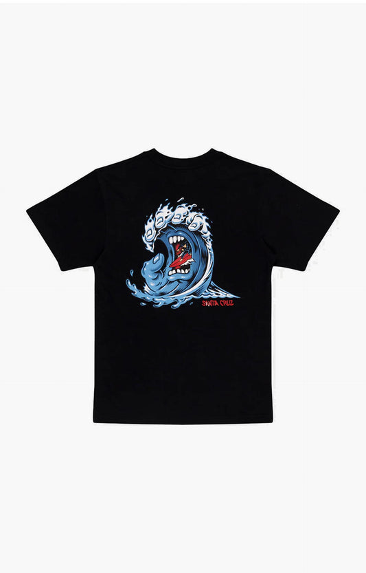 Santa Cruz Screaming Wave Youth T-Shirt, Black