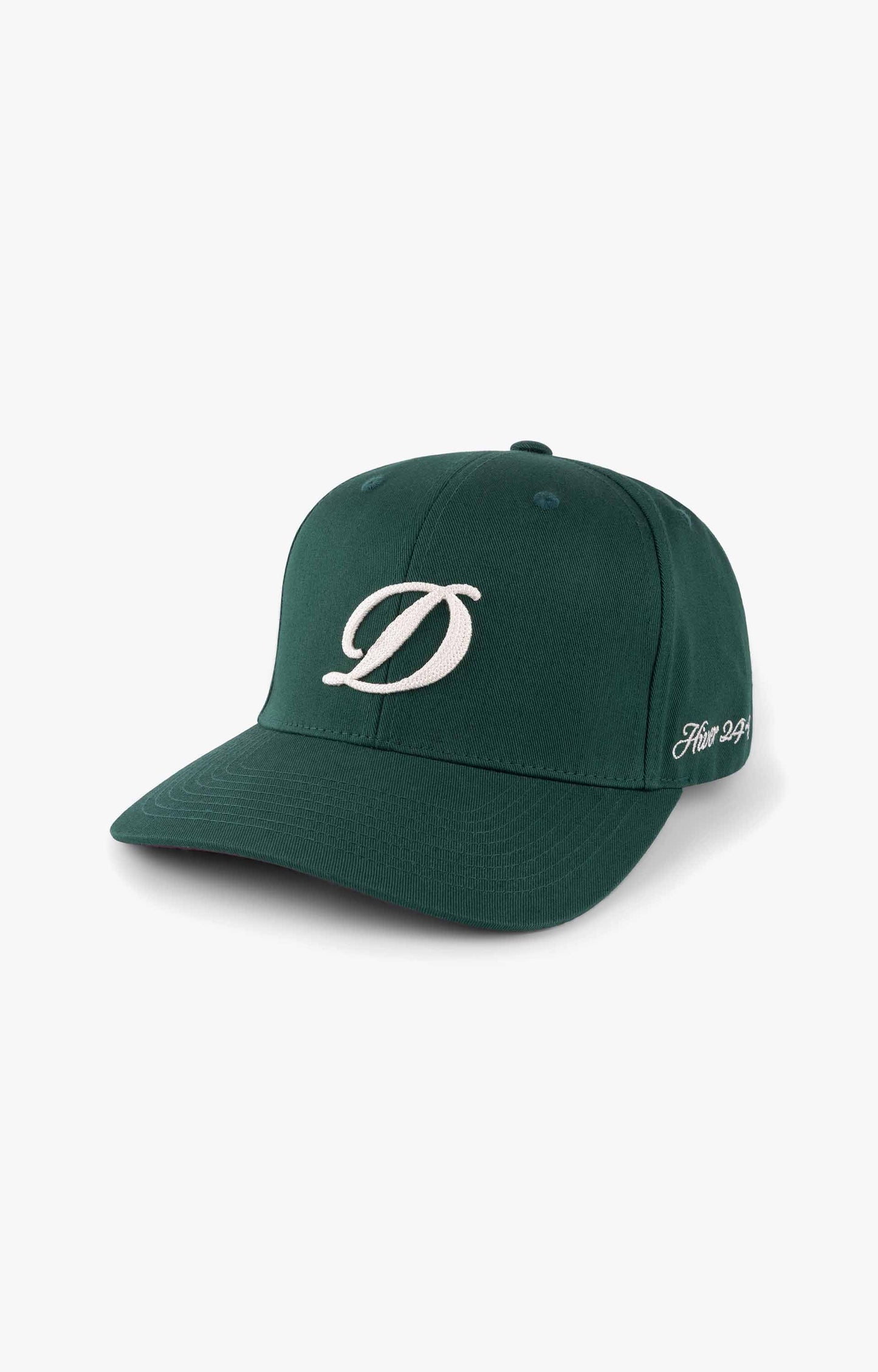 Dime Cursive D Fill Fit Cap, Forest Green