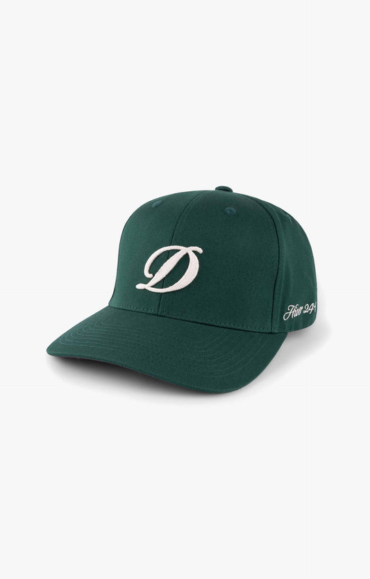 Dime Cursive D Fill Fit Cap, Forest Green