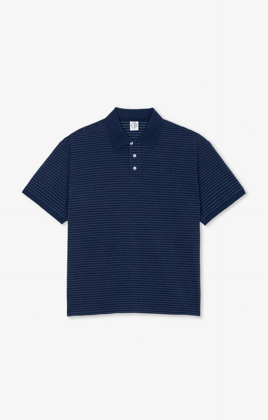 Polar Skate Co Surf Polo Dots Shirt, Dark Blue