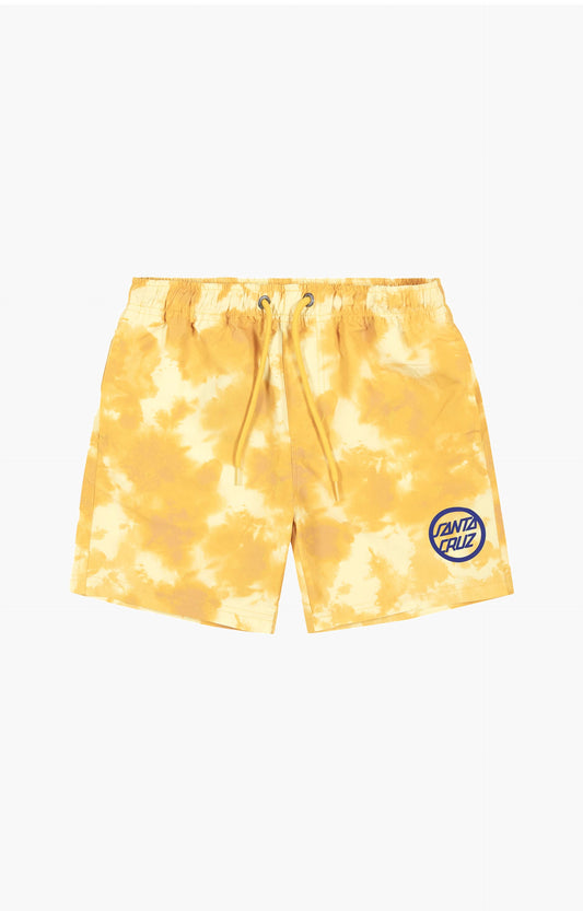 Santa Cruz Bold Ring Dot Youth Boardshort, Yellow Tie Dye