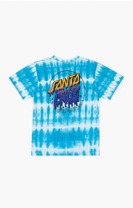 Santa Cruz Rad Dot Hollow Youth T-Shirt, Turquoise Tie Dye