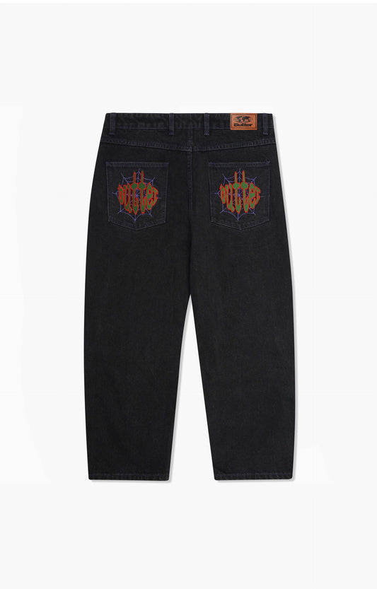 Butter Goods Spider Denim Jeans, Washed Black