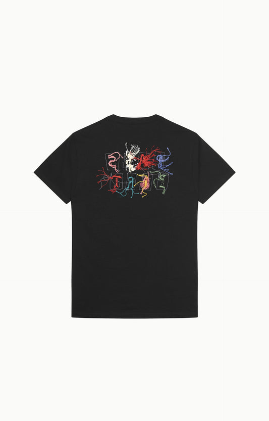 Pass~Port Patchwork T-Shirt, Black