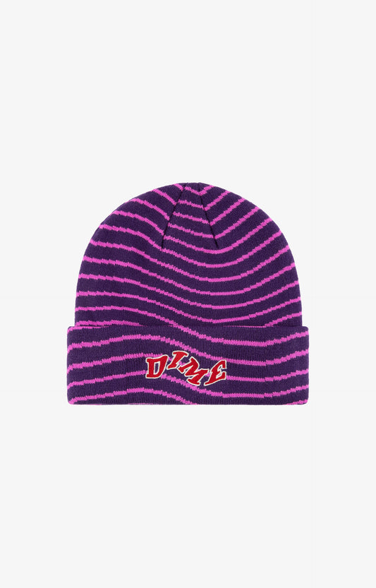 Dime College Wave Cuff Beanie, Burgundy