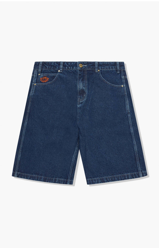 Butter Goods Spider Denim Shorts, Dark Indigo