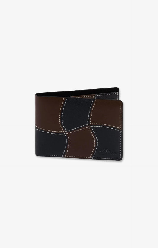 Dime Wave Leather Wallet, Black