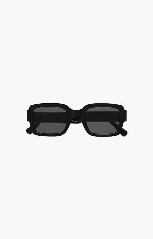 Monokel Eyewear Apollo Solid Lens Sunglasses, Black/Green