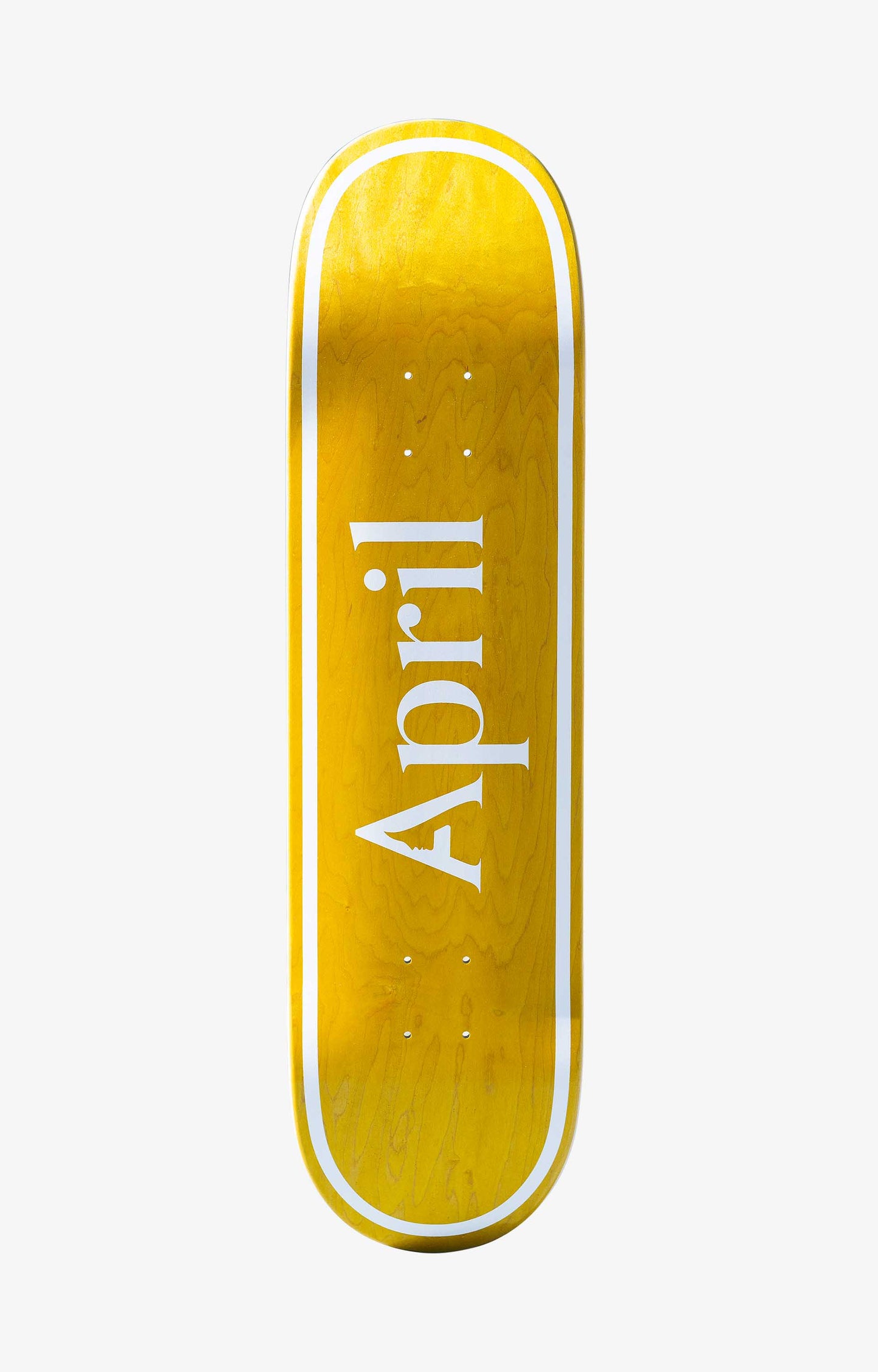 April OG Logo Yellow Skateboard Deck, 8.5"