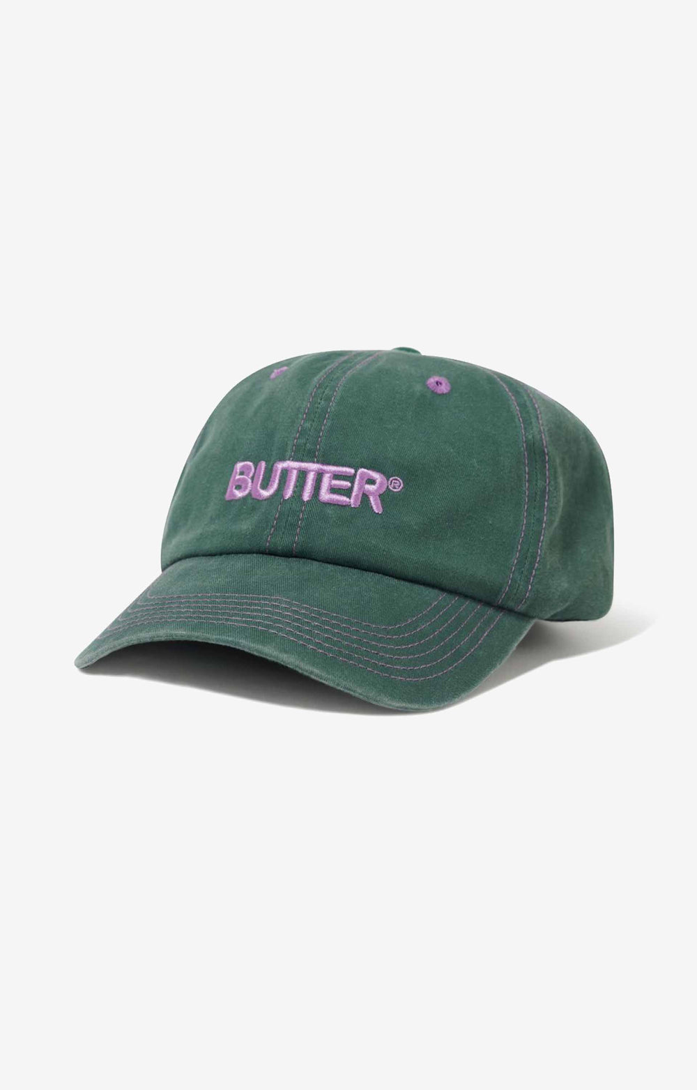 Butter Goods Rounded Logo 6 Panel Cap, Forest