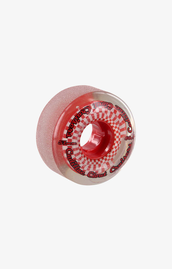 Cadillac Wheels Clout Cruiser 57mm 80A Skateboard Wheels, Smoke/Red