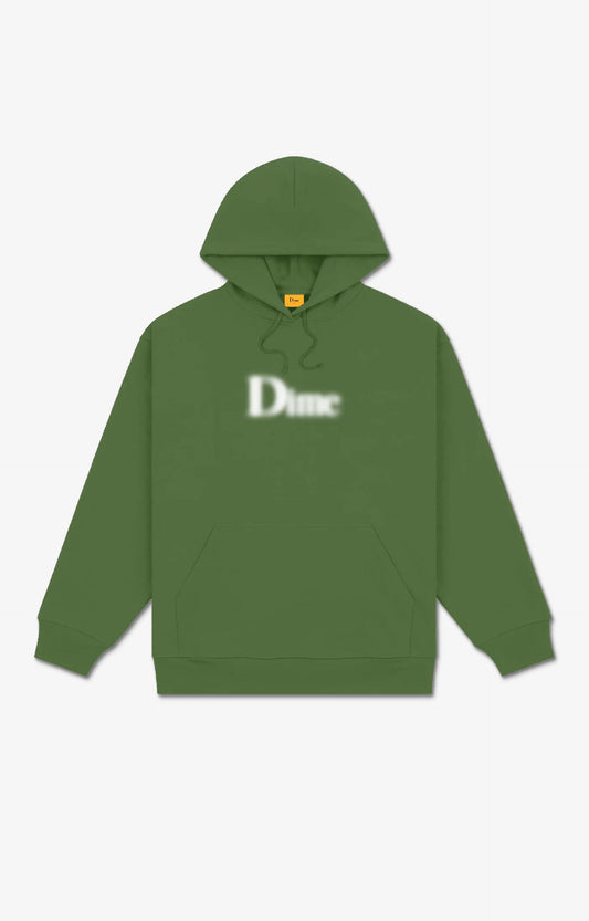 Dime Classic Blurry Hoodie, Pale Olive