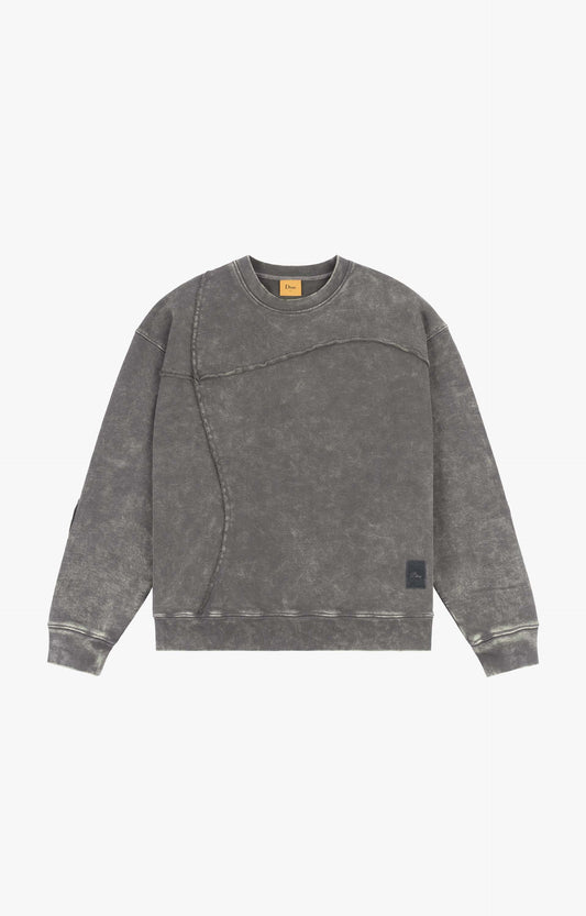 Dime Reverse Stitch Crewneck, Charcoal Washed