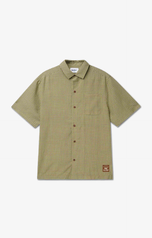 Butter Goods Gingham Shirt, Lime/Mauve