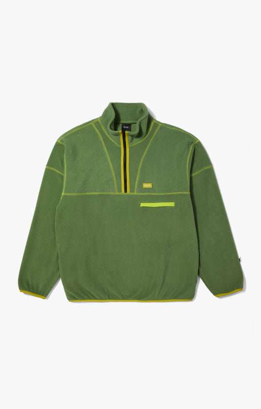 HUF Elysian Quarter Zip Fleece Outerwear, Avocado