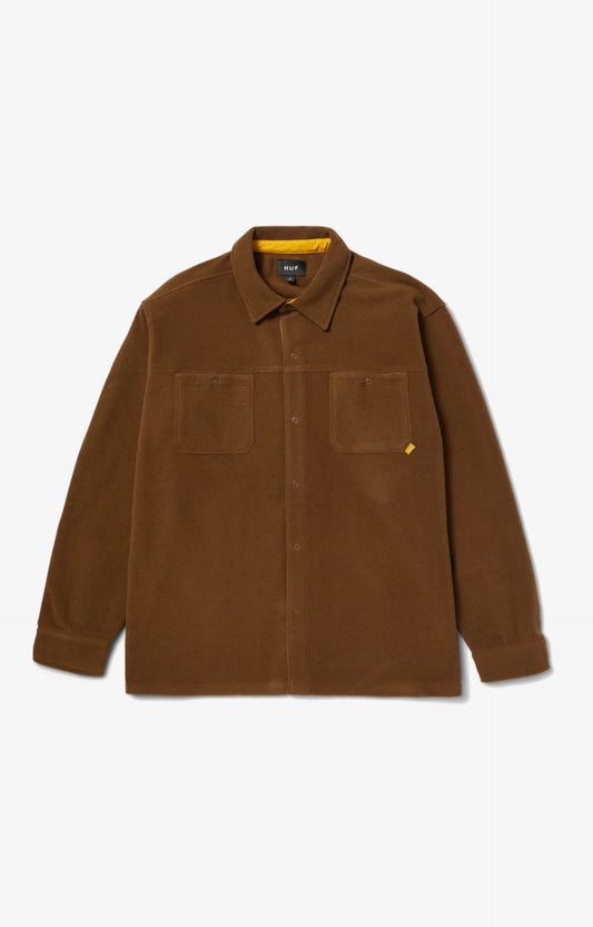 HUF Highland Polar Fleece Overshirt Outerwear, Bison