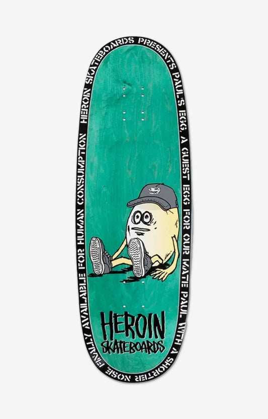 Heroin Pauls Egg Skateboard Deck, 10.4"