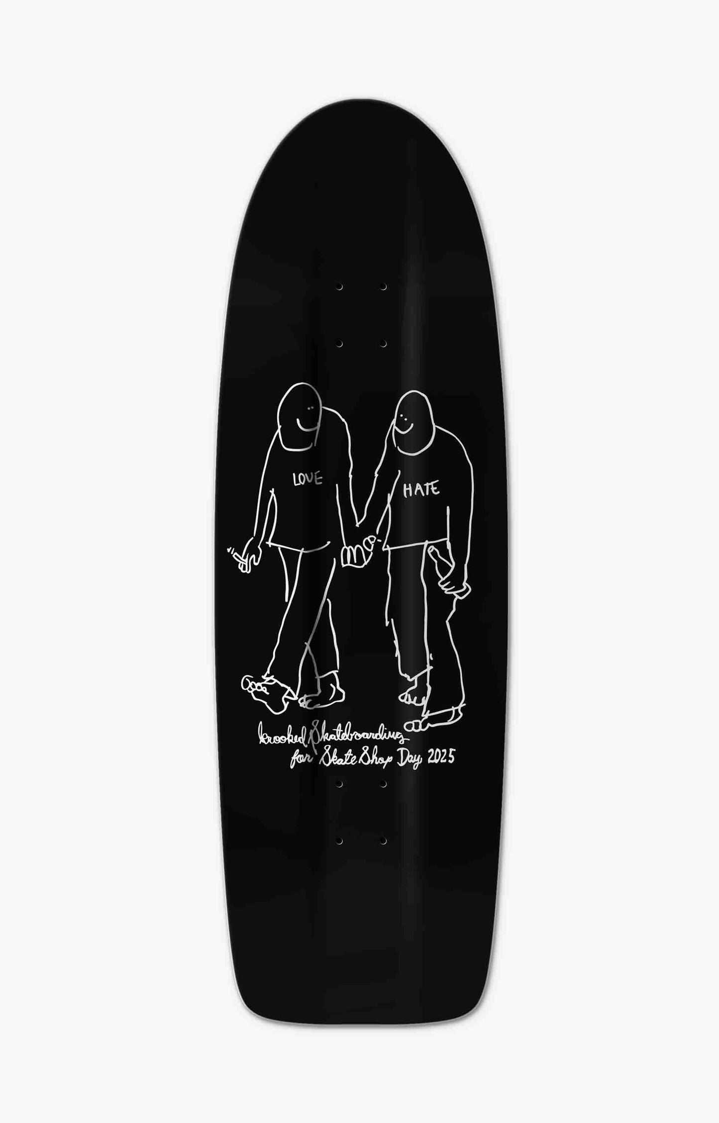 Krooked x Skate Shop Day Beamer Hate Skateboard Deck, 10.75"