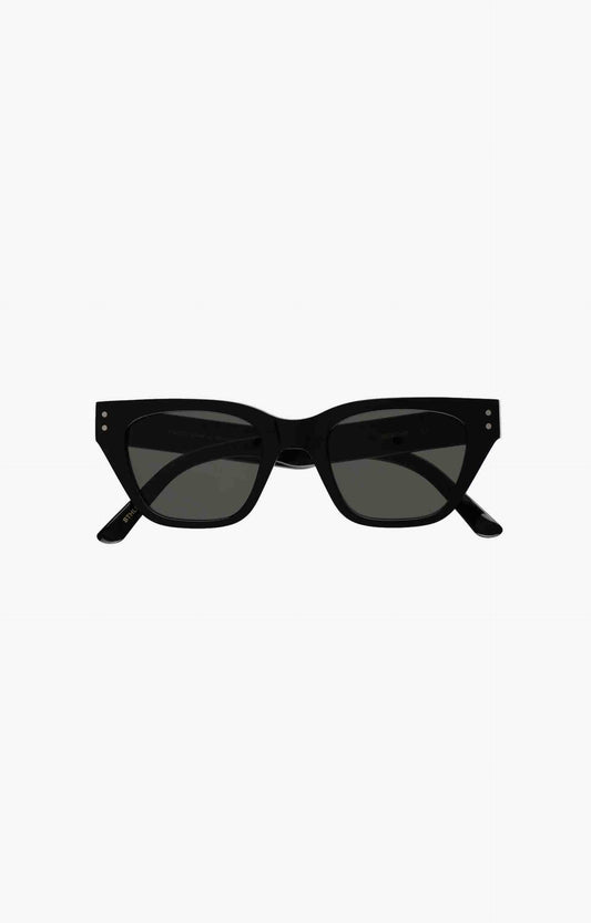 Monokel Eyewear Memphis Solid Lens Sunglasses, Black/Green