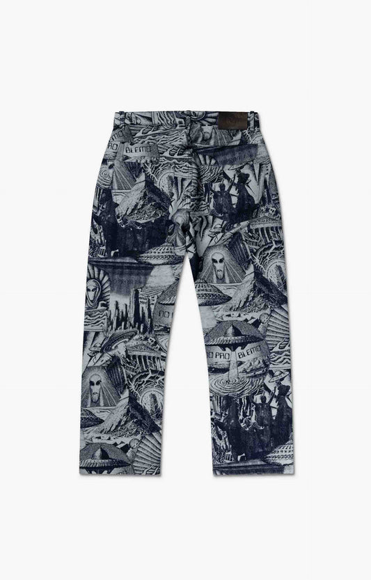 No Problemo Apocalypse Jacquard Bagi Jean, Blue