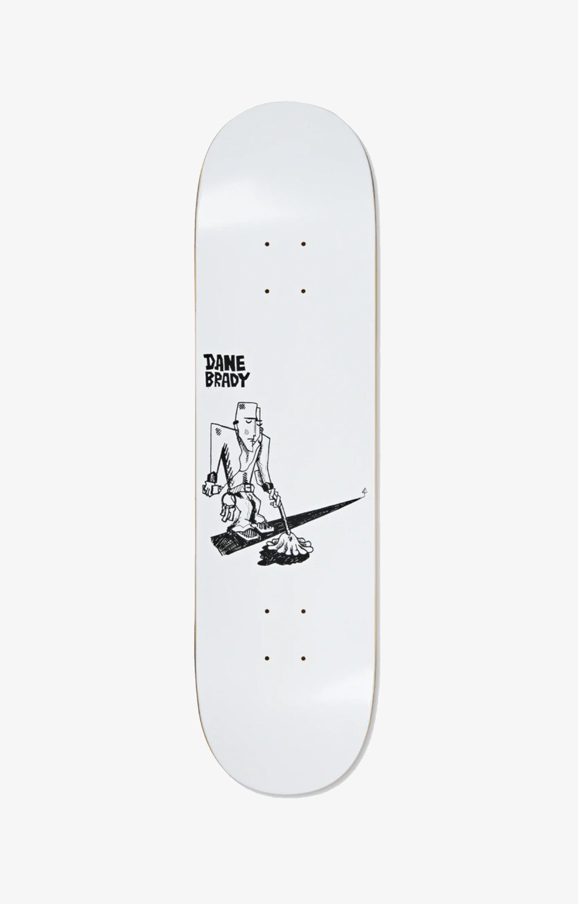 Polar Skate Co Dane Brady Mopping White Skateboard Deck, 8.25 ...