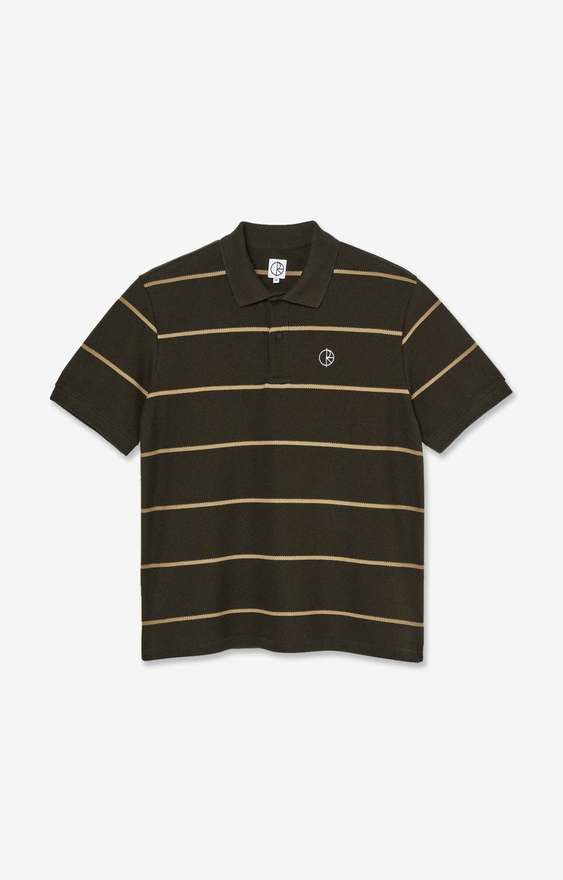 Polar Skate Co Stripe Polo Shirt, Brown