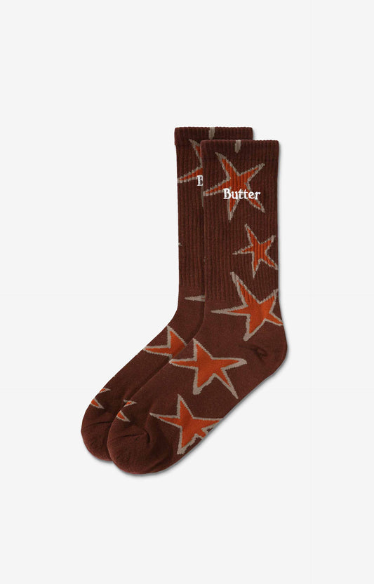 Butter Goods Star Socks, Oak