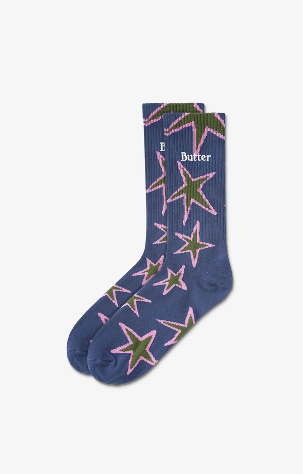 Butter Goods Star Socks, Prussian