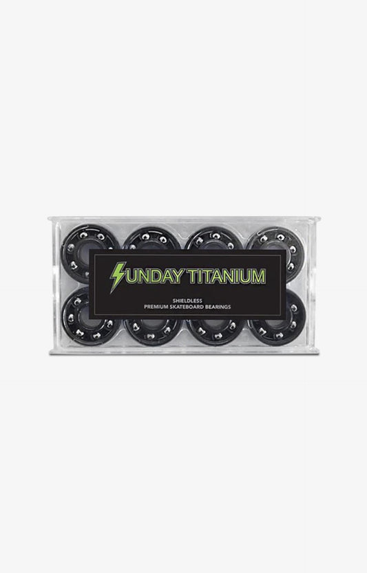 Sunday Titanium Shieldless Bearings, Black