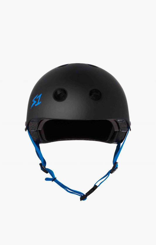 S-One Lifer Series Helmet, Black Matte/Cyan Straps