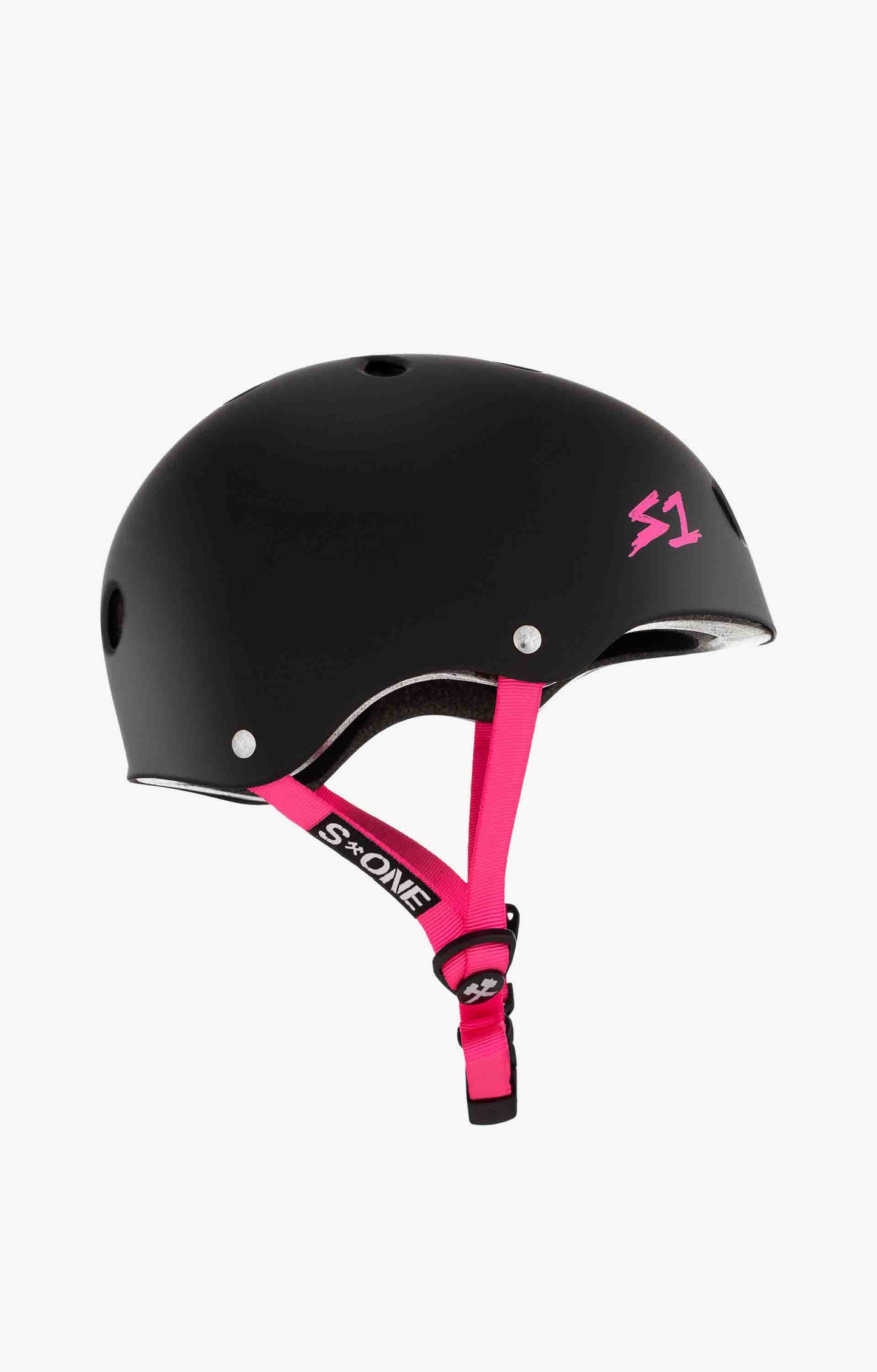 S-One Lifer Series Helmet, Black Matte/Pink Straps